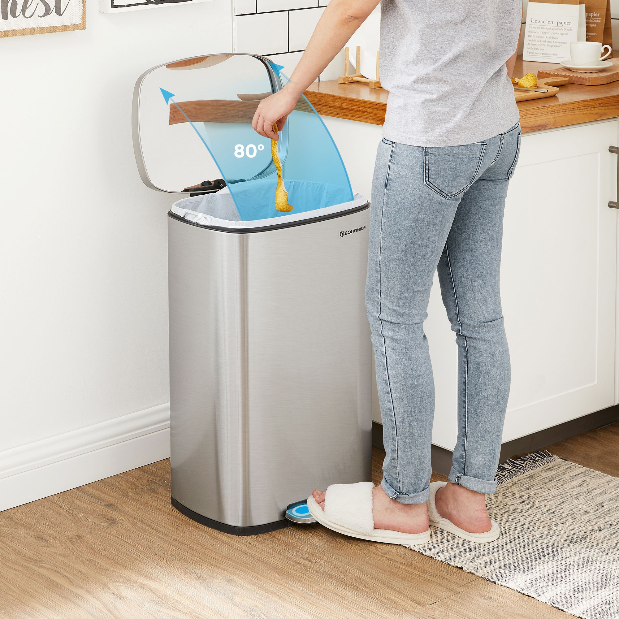 Steel StepOpen Trash Can Home Storage & Organization SONGMICS