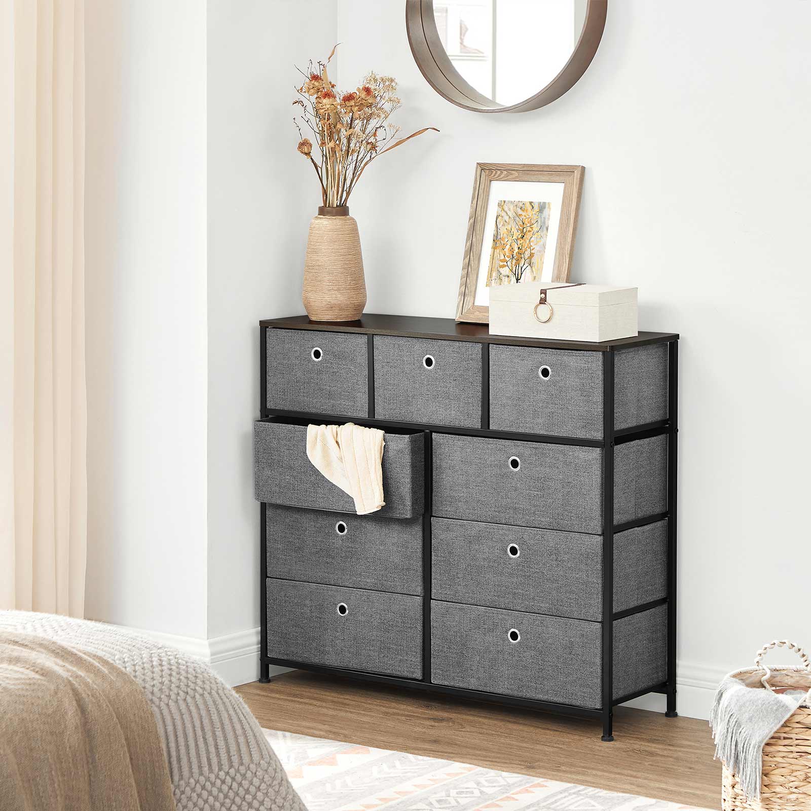 Storage Chest Cabinet Dresser Dark Gray | SONGMICS