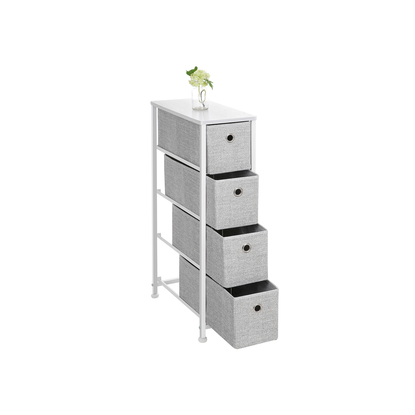 Narrow Dresser with 4 Fabric Drawers Home Storage & Organization