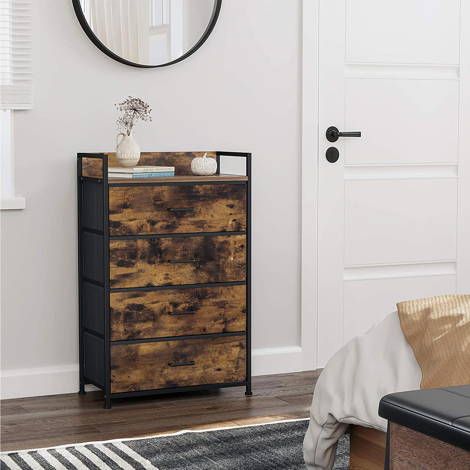 Dresser with 4 Fabric Drawers Home Storage & Organization SONGMICS