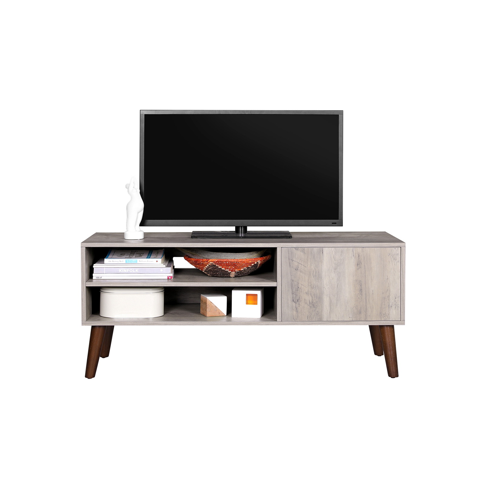 Greige Retro TV Stand