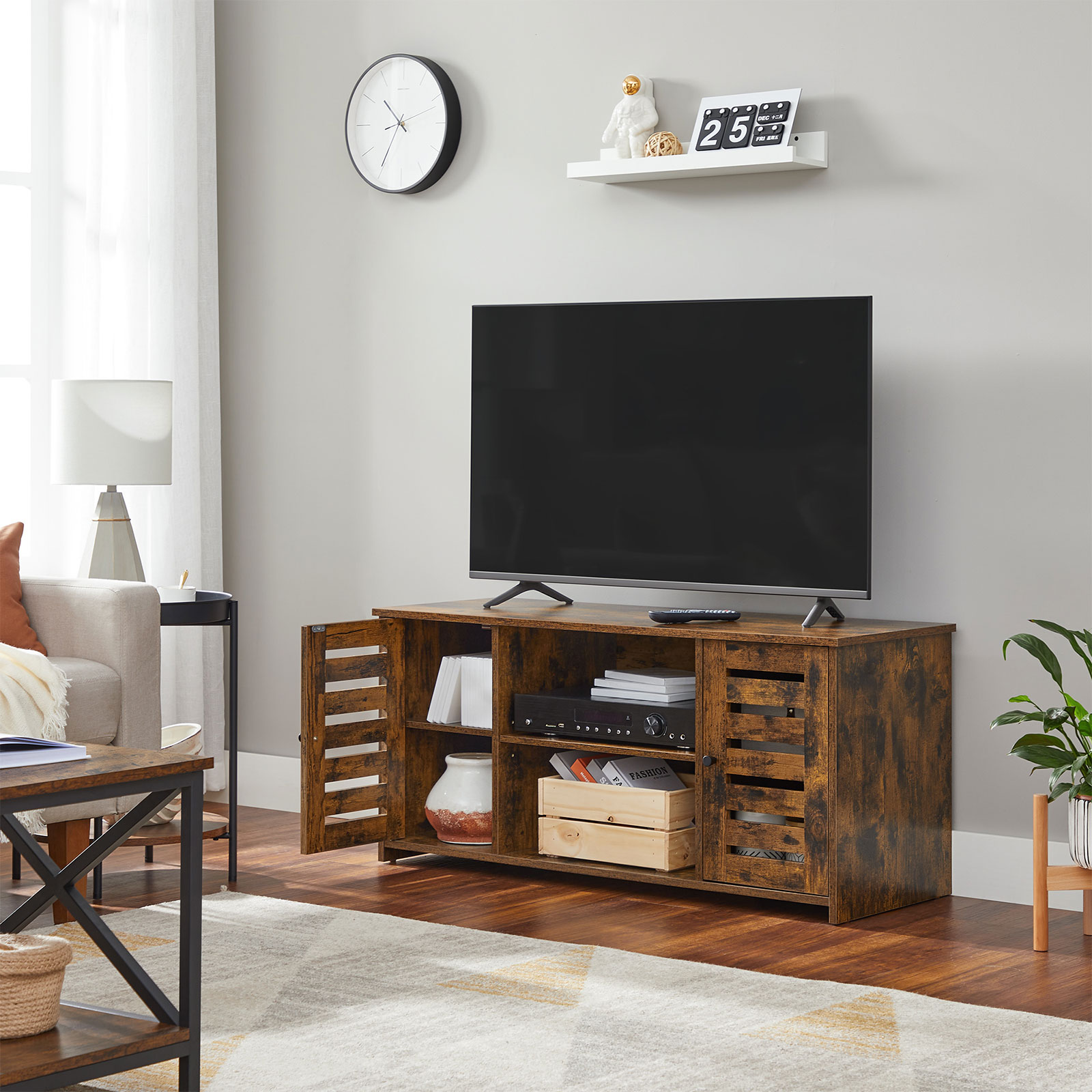 TV Stand Entertainment Center with Shelves Home Furniture VASAGLE by SONGMICS