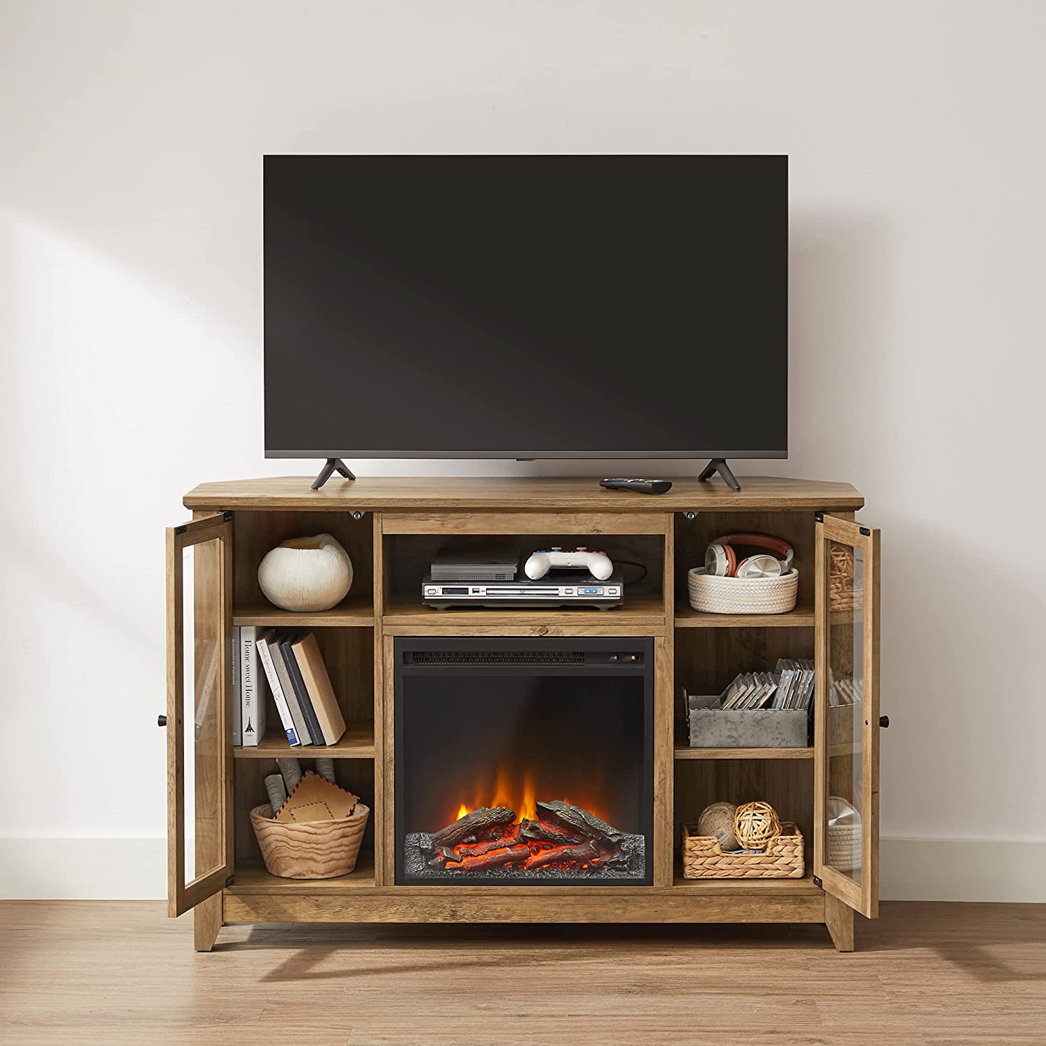 TV Stand with Fireplace VASAGLE