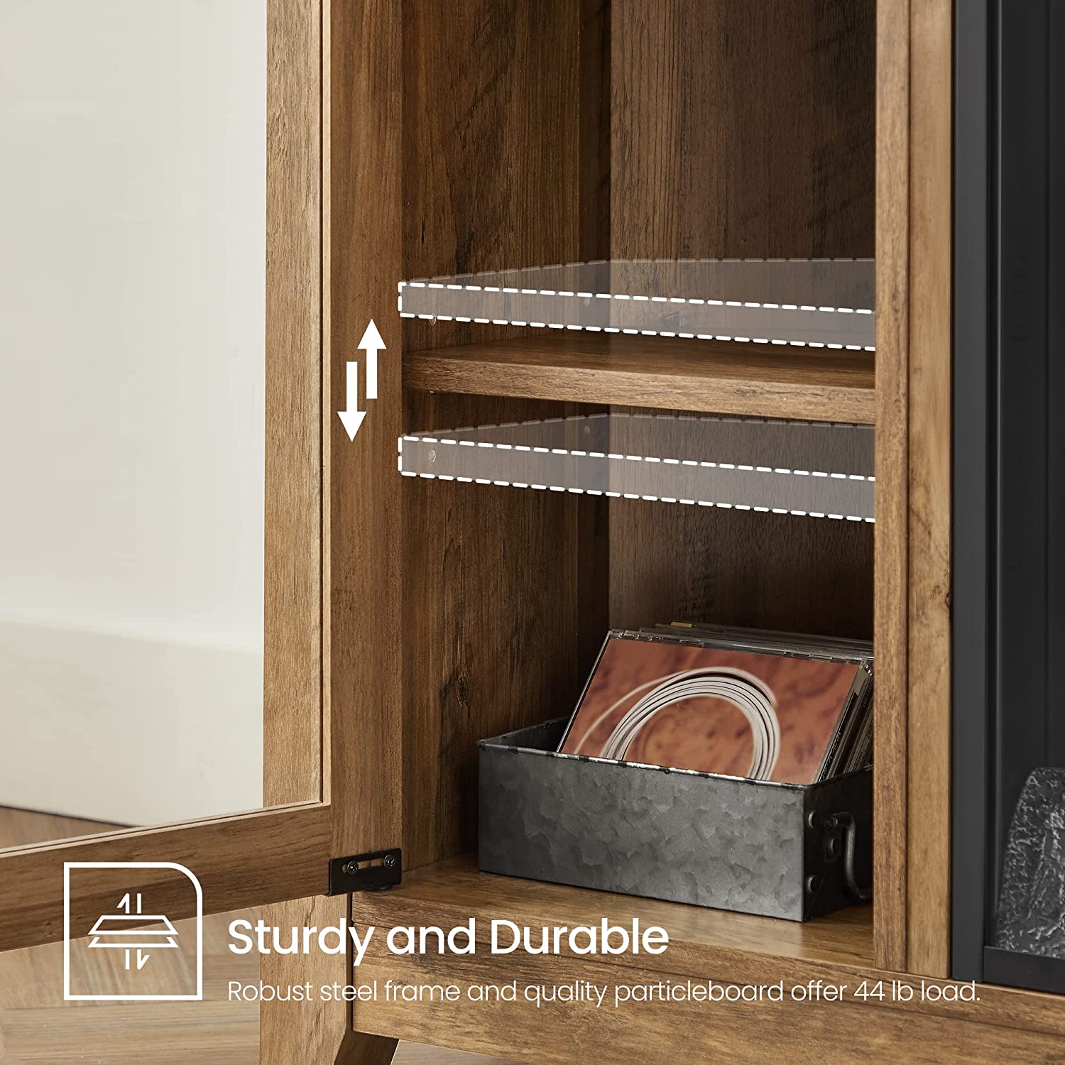 TV Stand with Fireplace VASAGLE