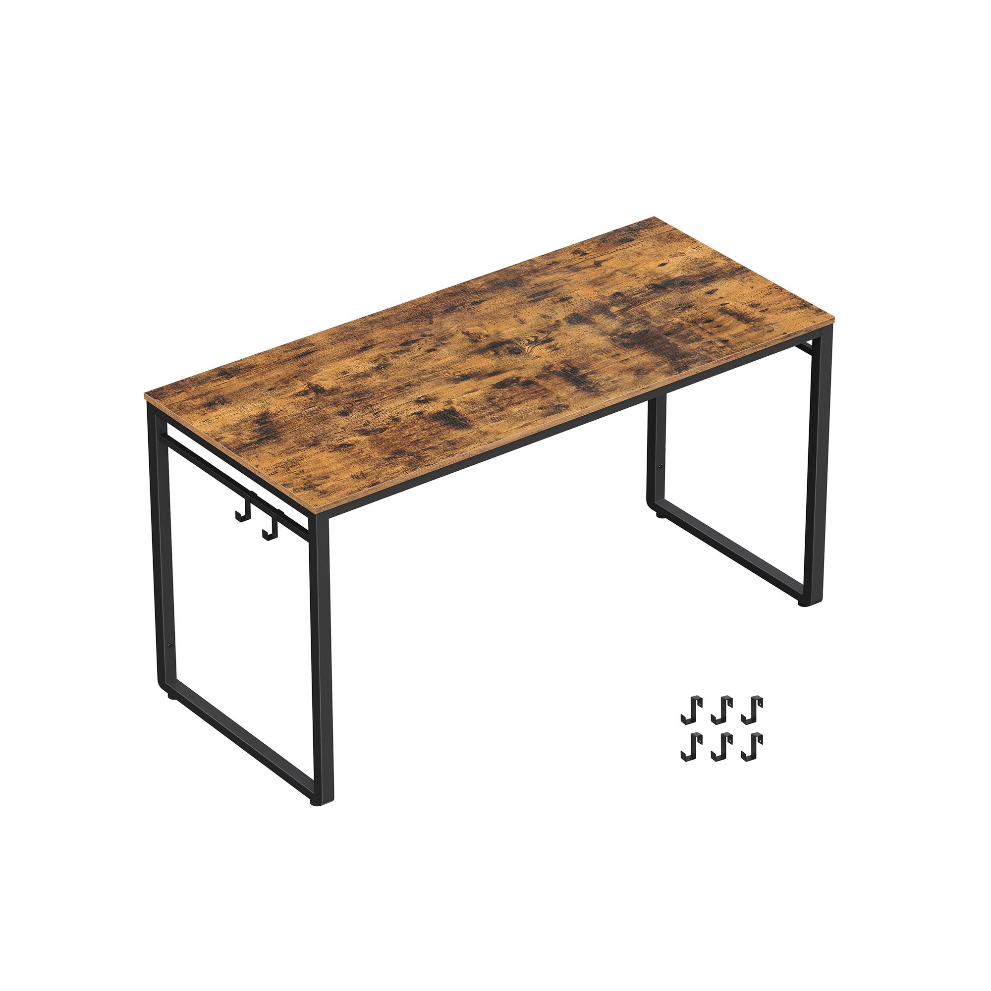 VASAGLE Home Office Desks ULWD59X, Rustic Brown + Black