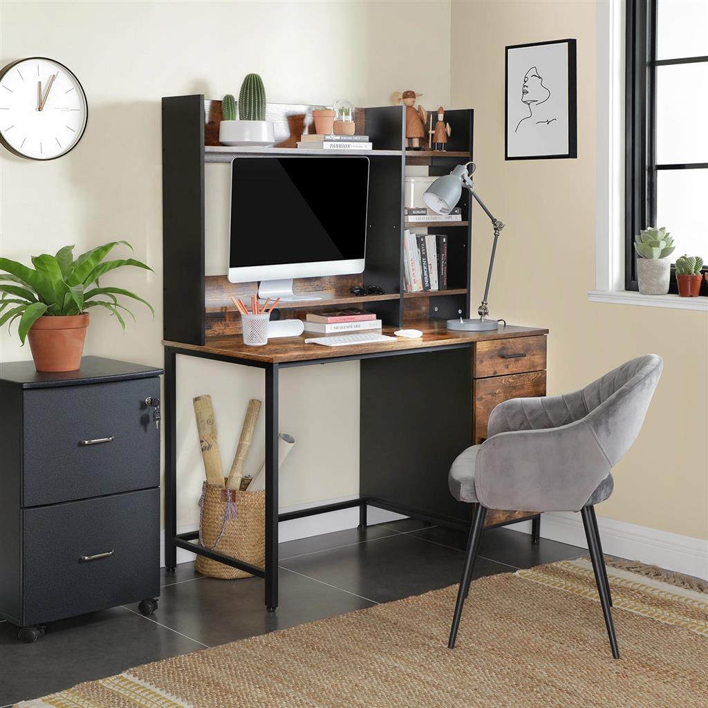 Industrial Computer Desk With Hutch For Sale | Home Furniture | VASAGLE ...