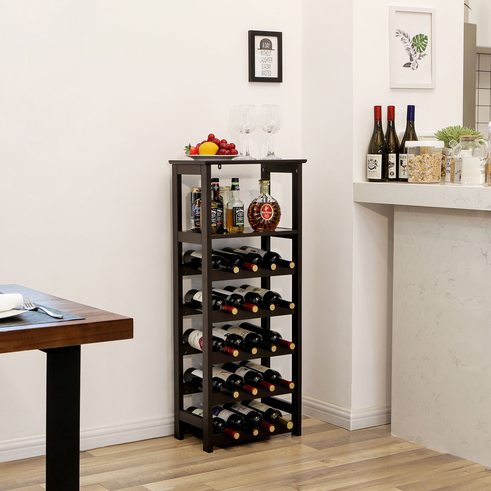 Wooden Display Wine Rack Wine Rack VASAGLE by SONGMICS