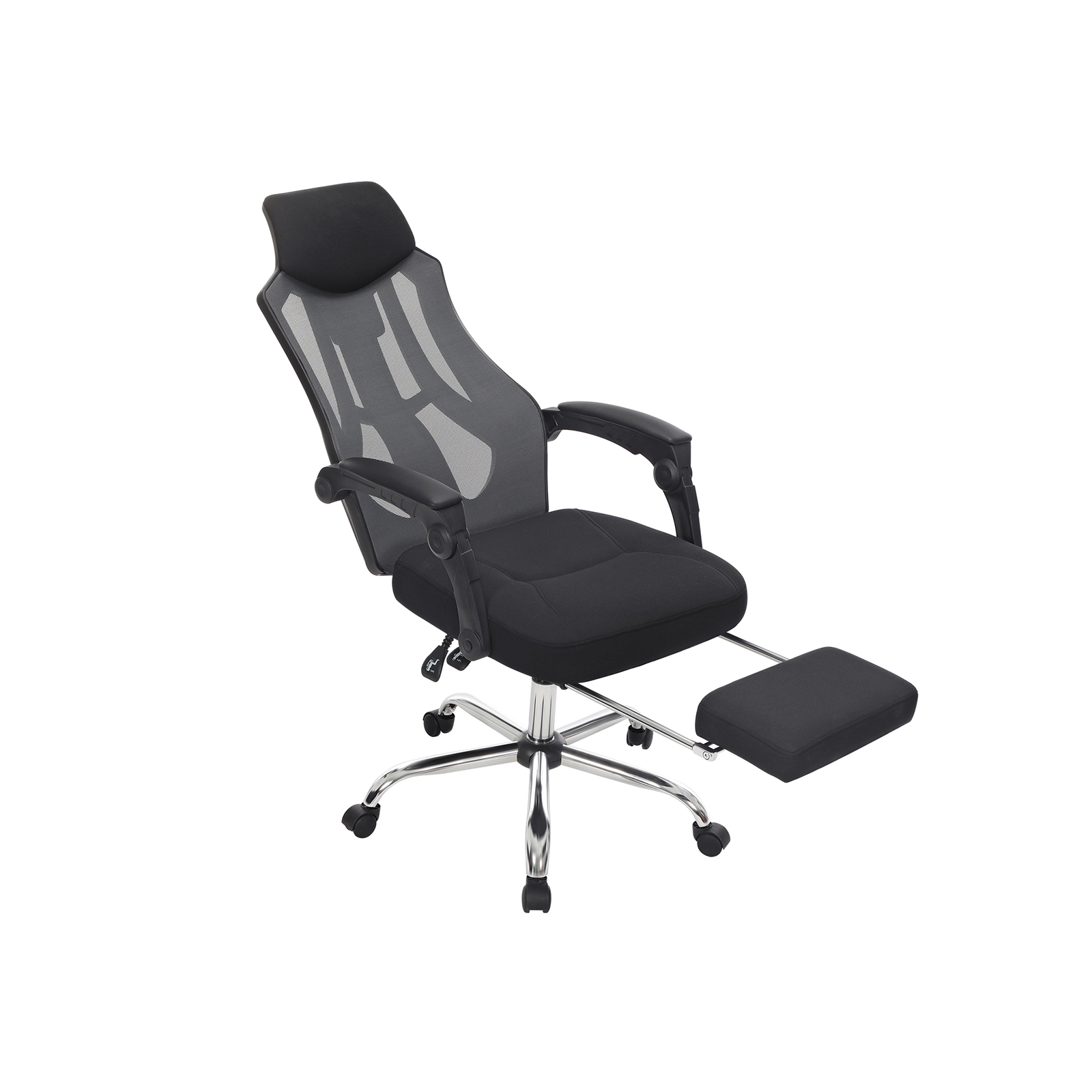 Black Adjustable Office Chair with Footrest | Home Office | SONGMICS