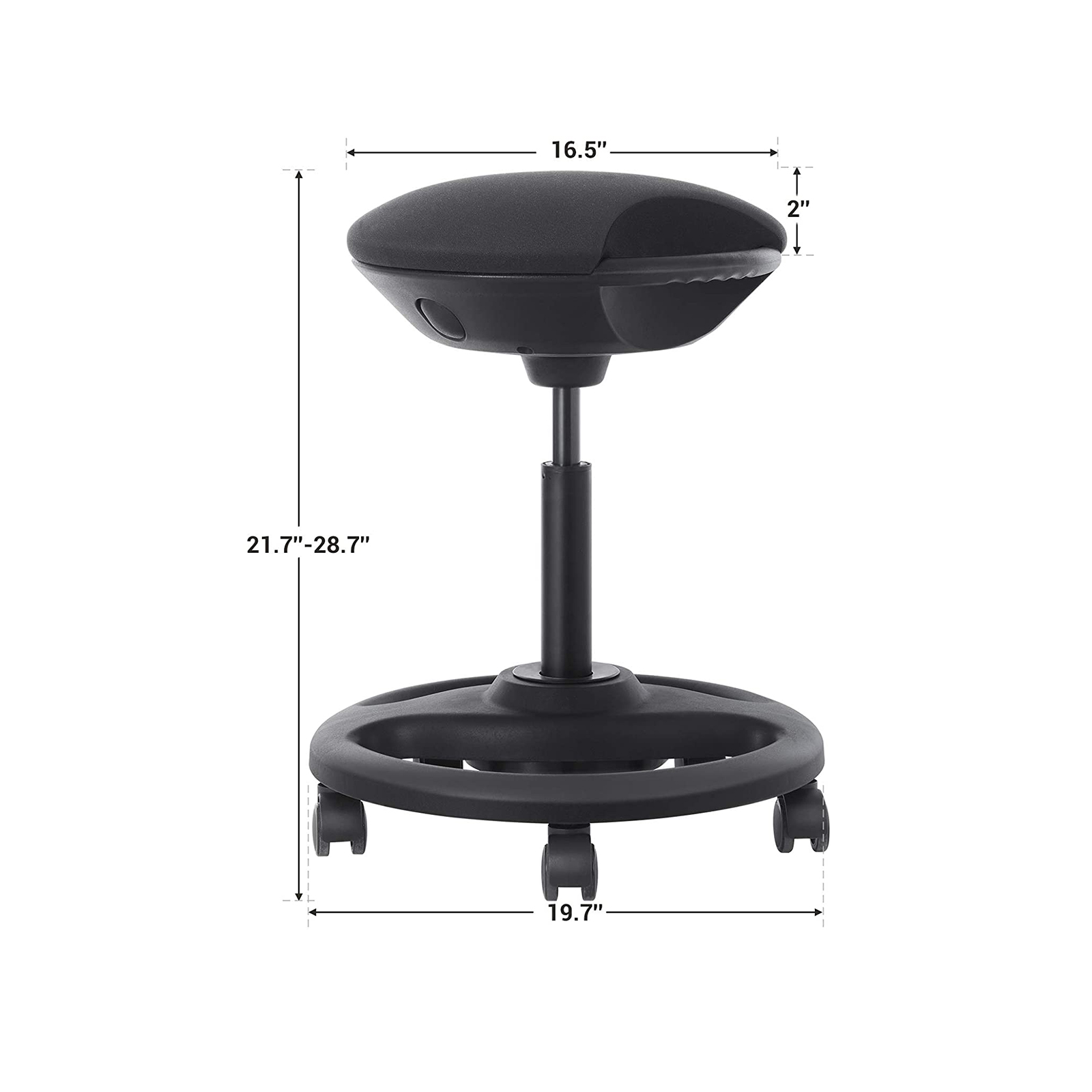 Black Height Adjustable Office Stool Chair | Home Office | SONGMICS