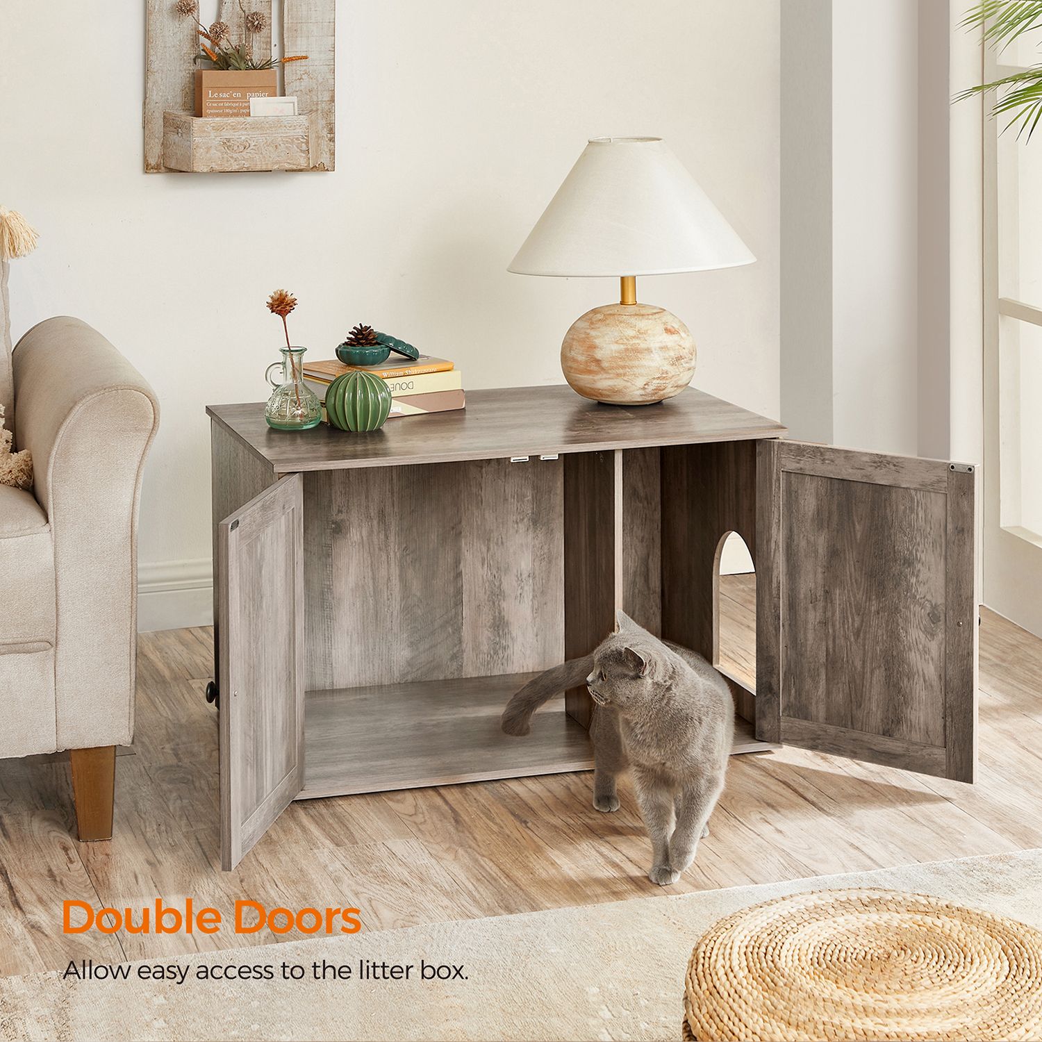 Cat Litter Box Enclosure FEANDREA