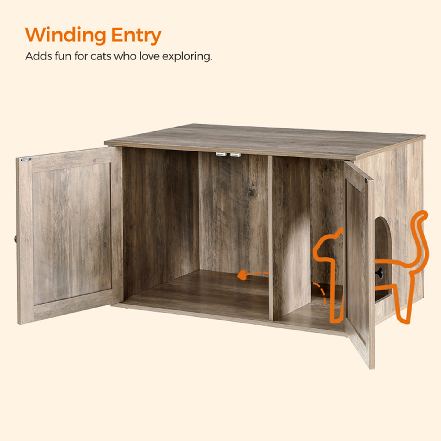 Cat Litter Box Enclosure FEANDREA