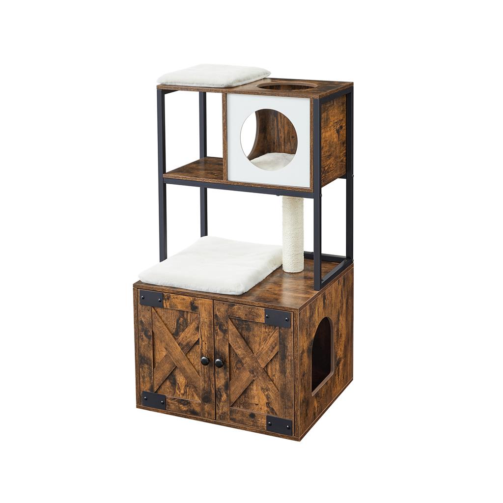 Cat Tree with Litter Box Enclosure FEANDREA