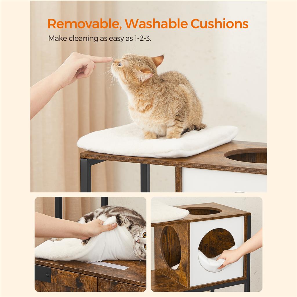 Cat Tree with Litter Box Enclosure FEANDREA