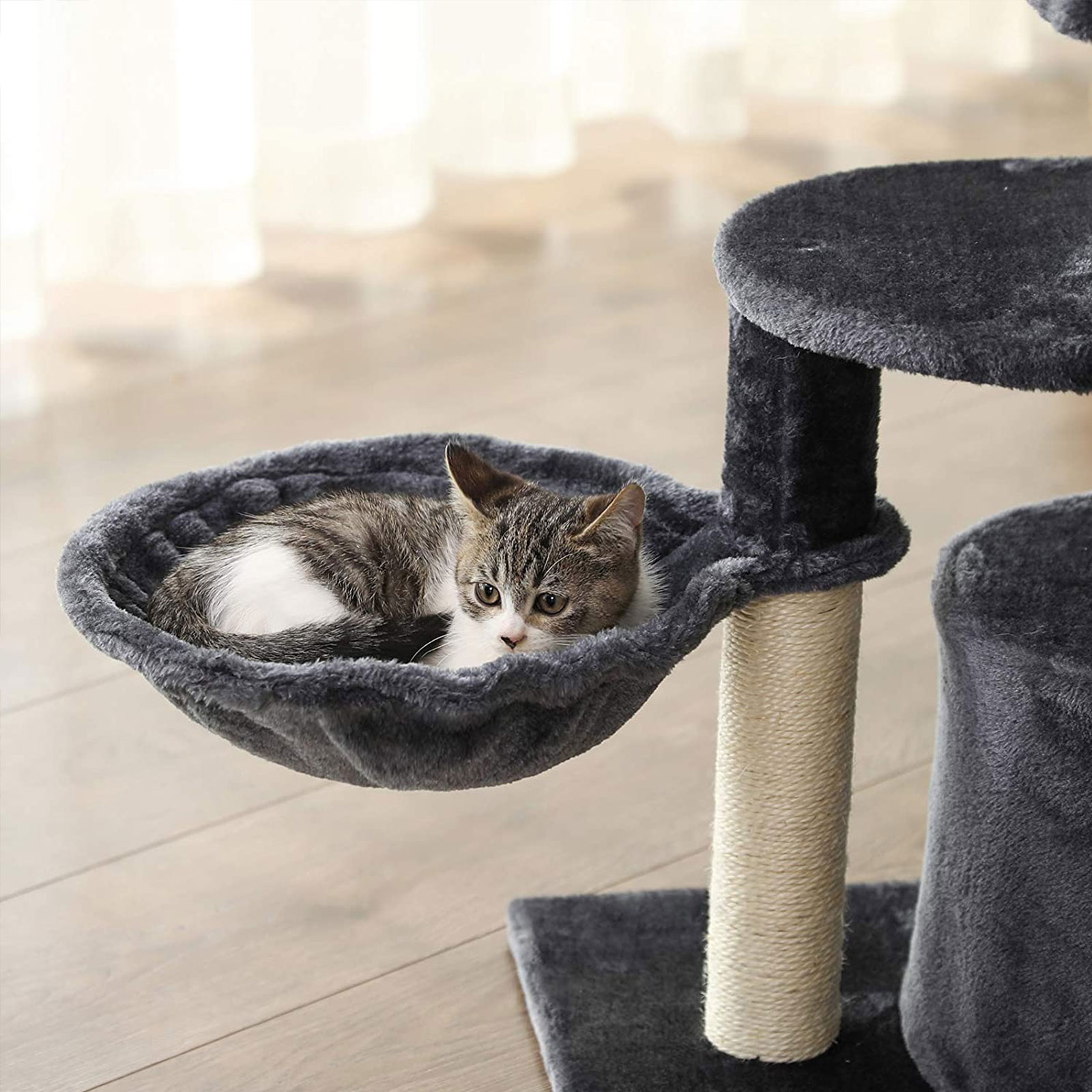 Small Cat Tree with Bed on Top FEANDREA Cat Tree