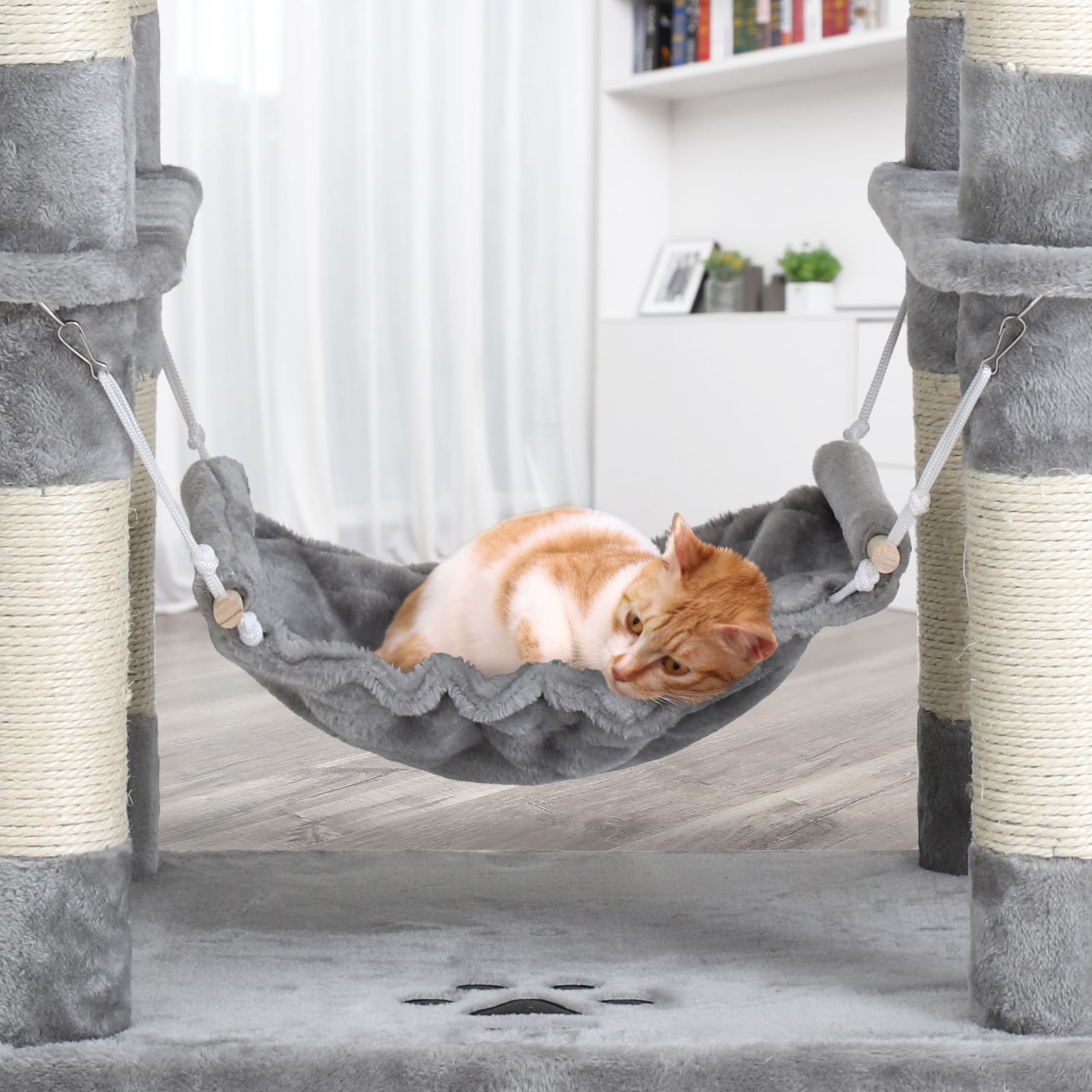 Gray Cat Play House FEANDREA Cat Tree