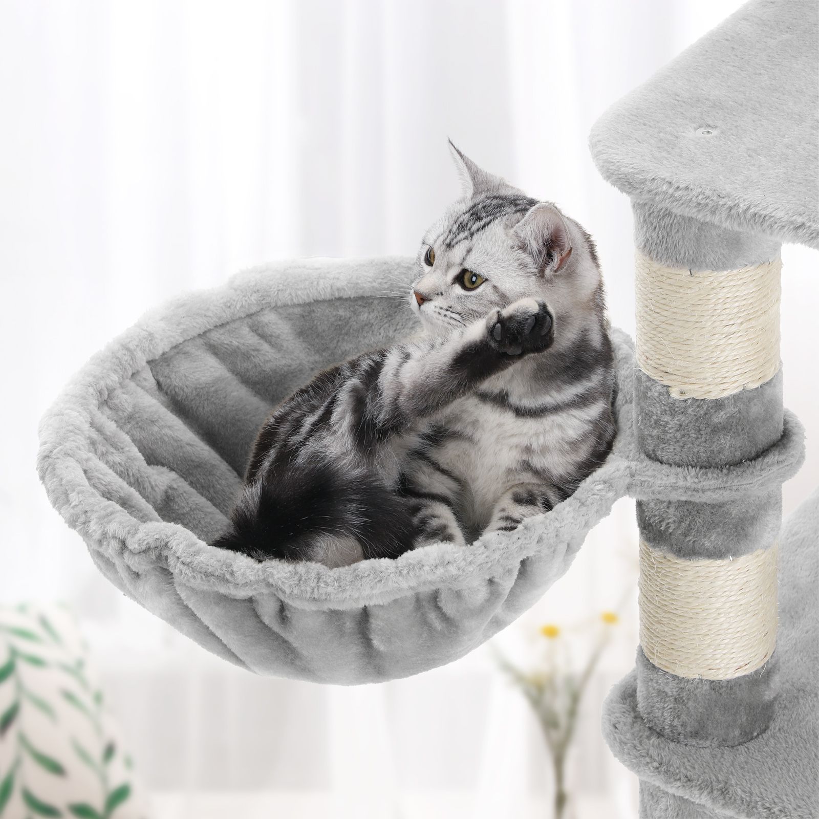 Large Cat Tower with Food Station FEANDREA Cat Tree