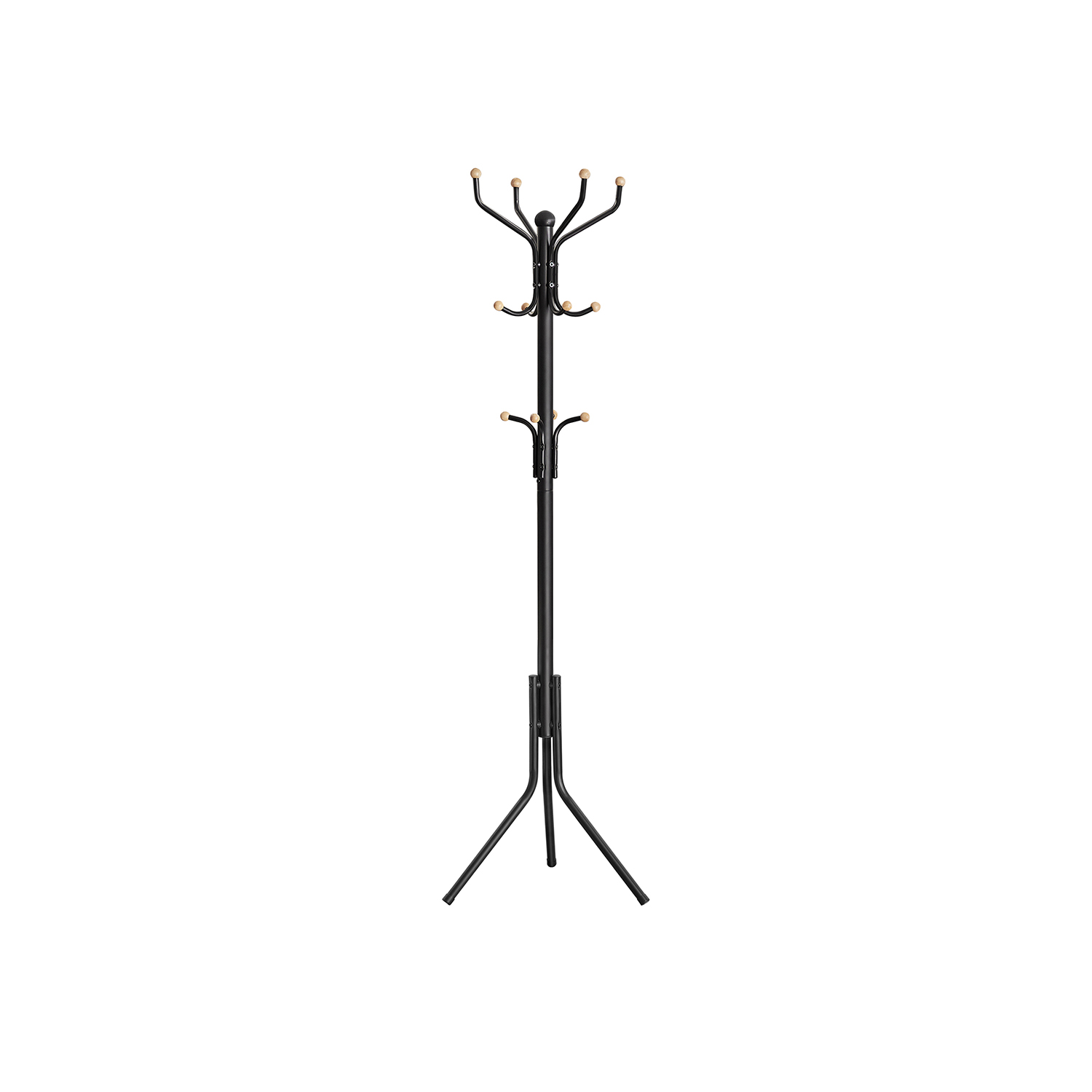 Black Coat Rack Freestanding With 12 Hooks Songmics