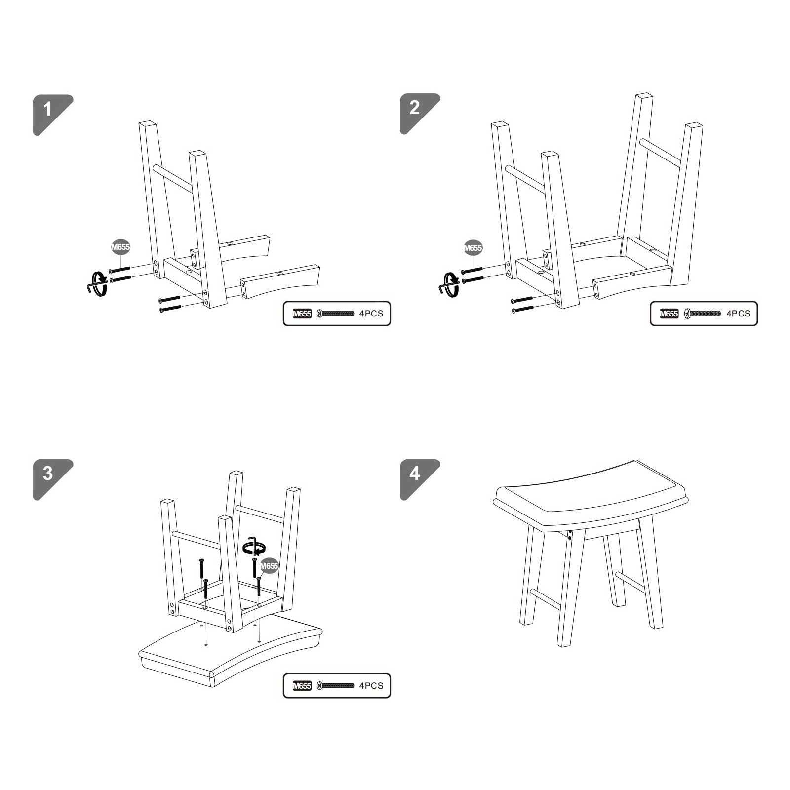 Modern Vanity Stool - Vanity Stool | SONGMICS