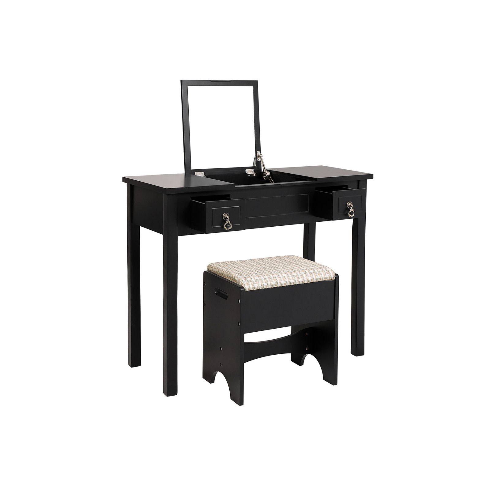 Hidden Mirror Makeup Vanity Set Home Furniture VASAGLE by SONGMICS