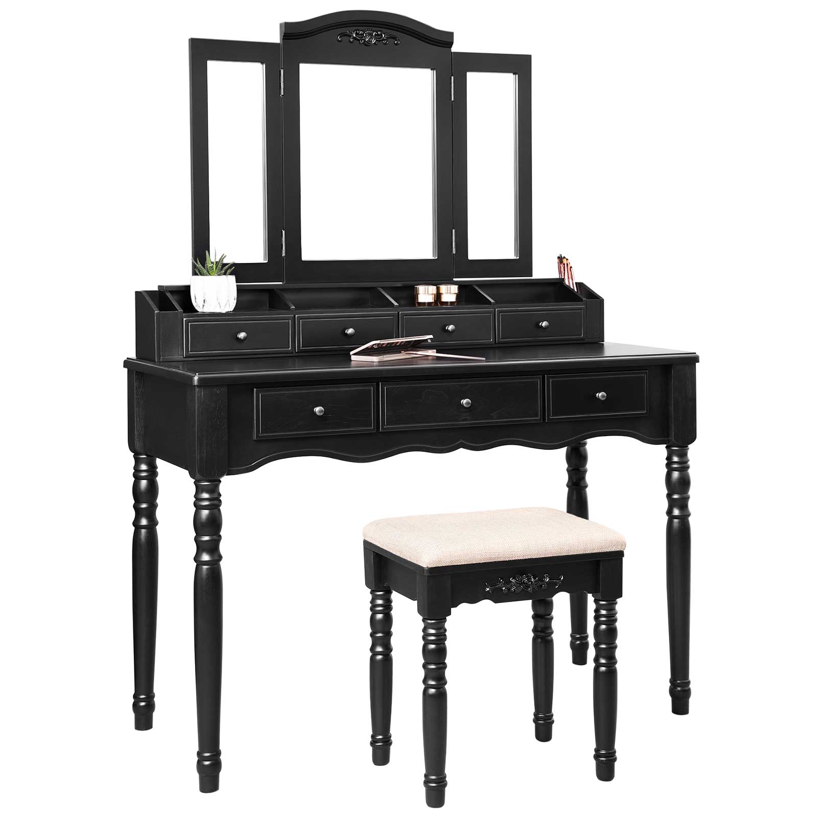 Foldable Mirror Vanity Set Vanity Set VASAGLE by SONGMICS