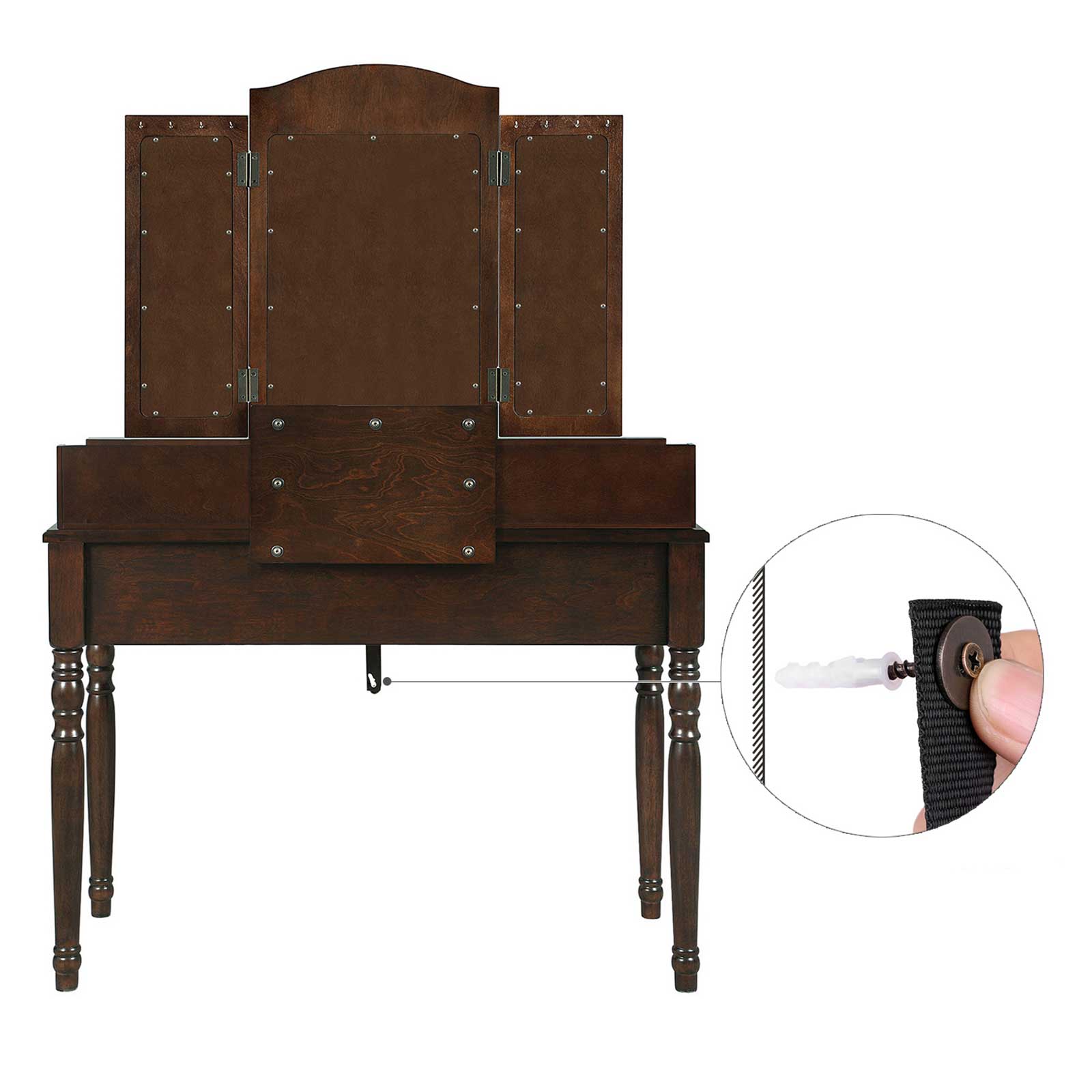 Wood Legs Vanity Set Vanity Set VASAGLE by SONGMICS