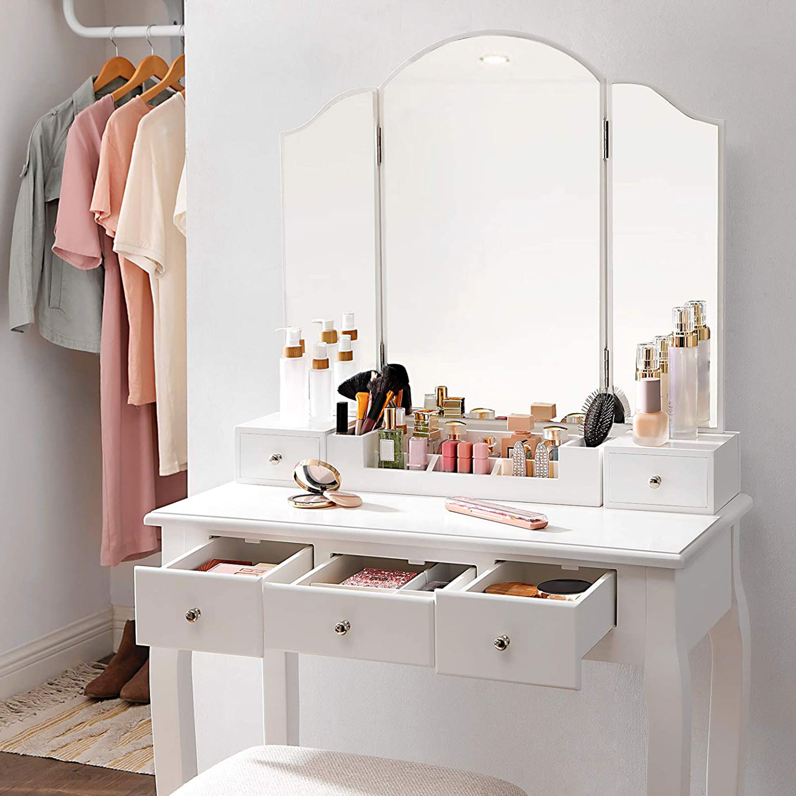 Makeup Vanity Set with Mirror & Drawers  Home Furniture  VASAGLE by 