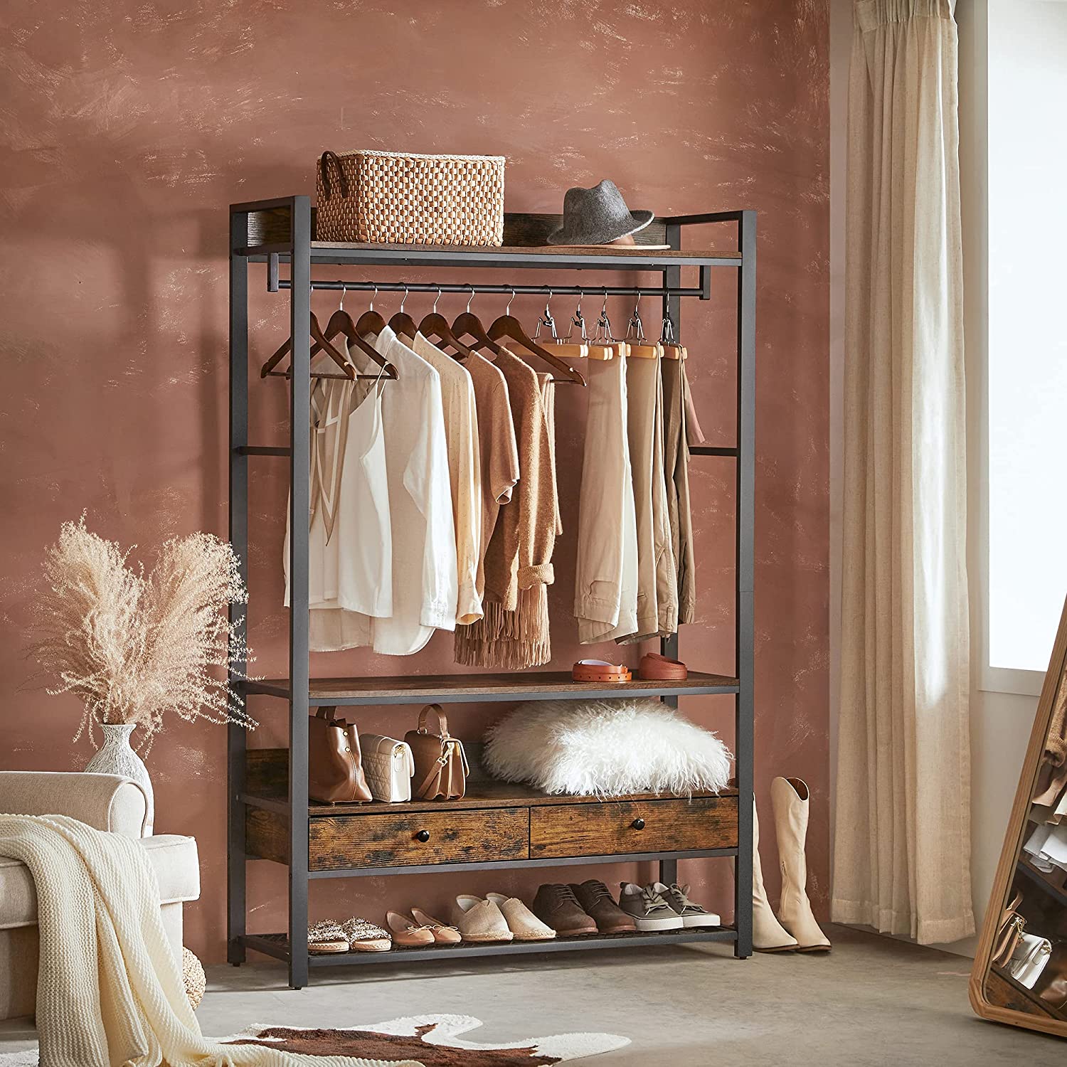 Open Wardrobe with Drawers | Home Furniture | VASAGLE by SONGMICS