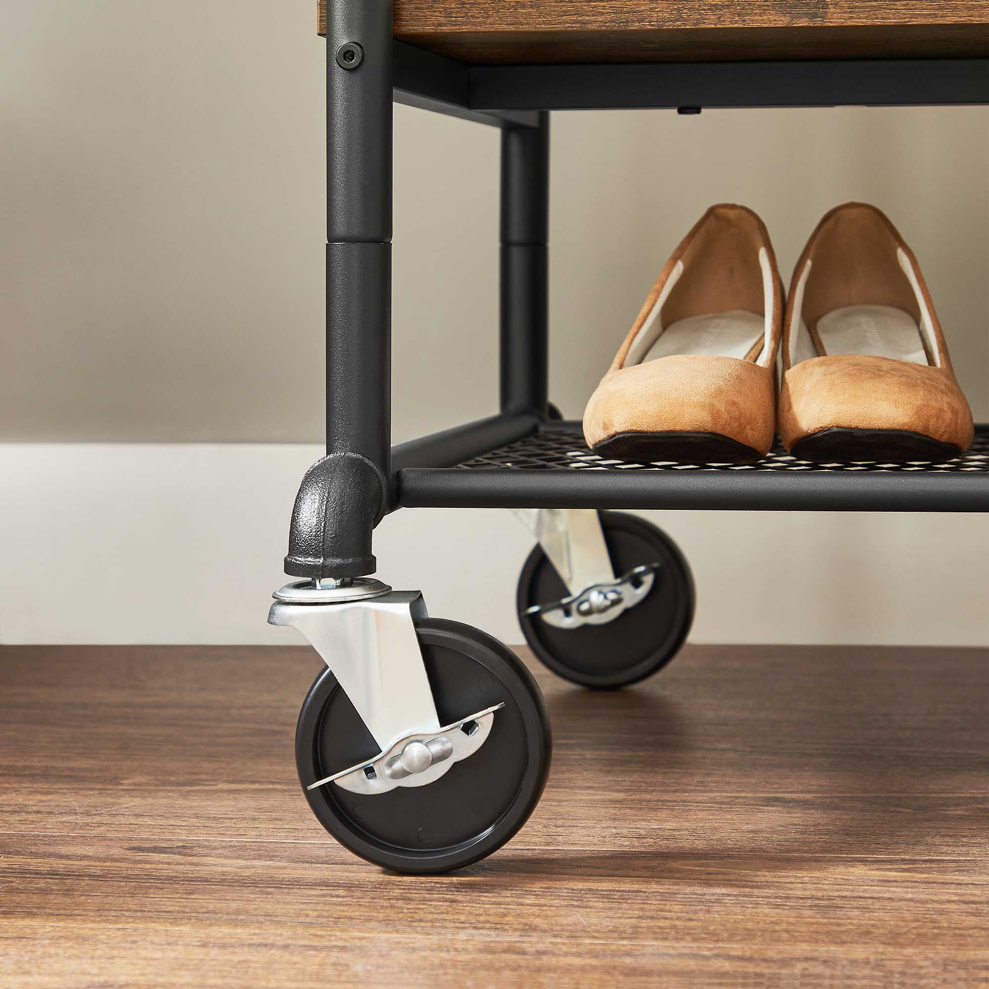 Mobile Garment Rack with 2 Rails Home Storage & Organization