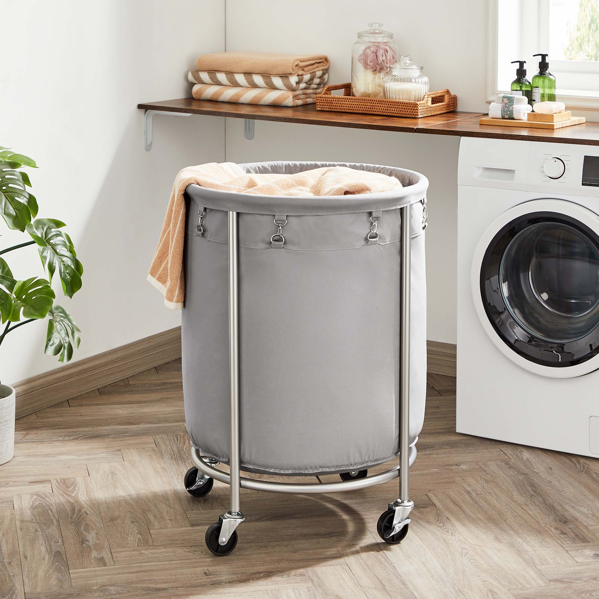 Laundry Basket With Wheels SONGMICS   RLS001G01 2 