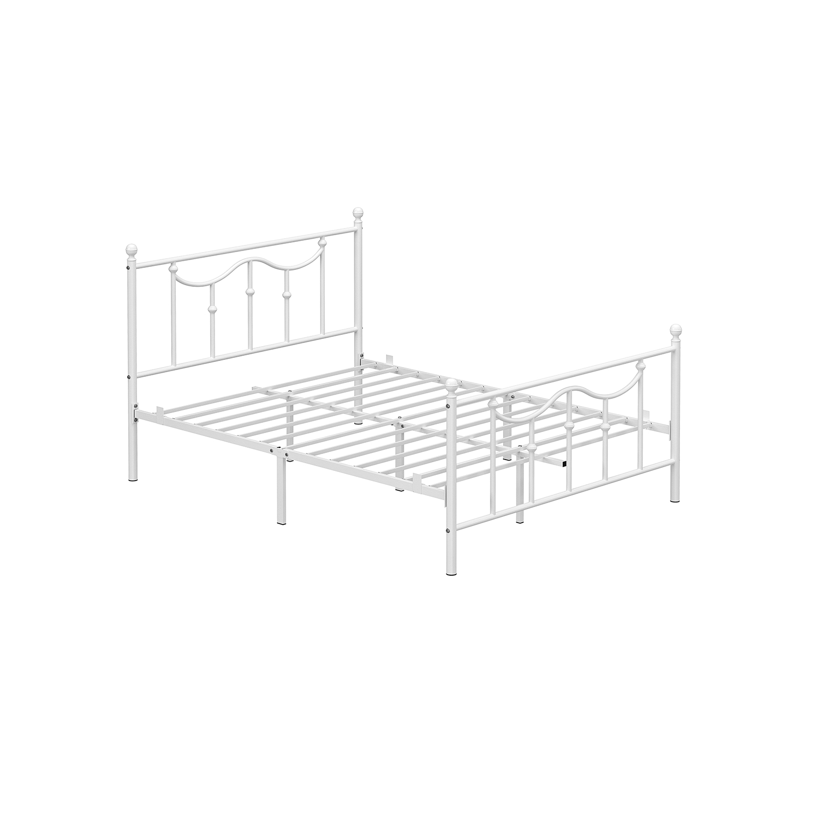 White Vintage Queen Size Metal Bed Frame | Home Furniture | VASAGLE by ...