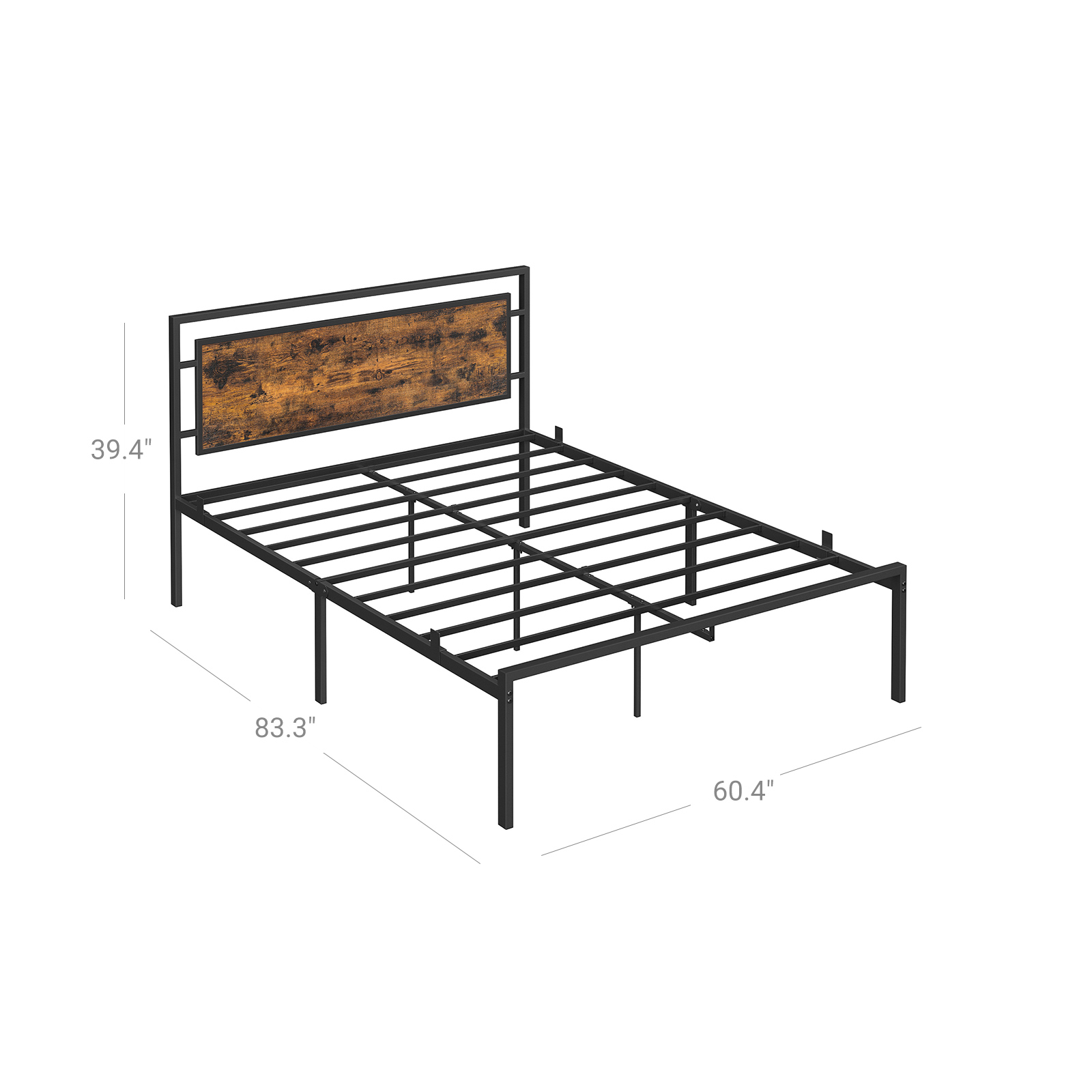 Industrial Queen Size Metal Bed Frame Home Furniture VASAGLE by