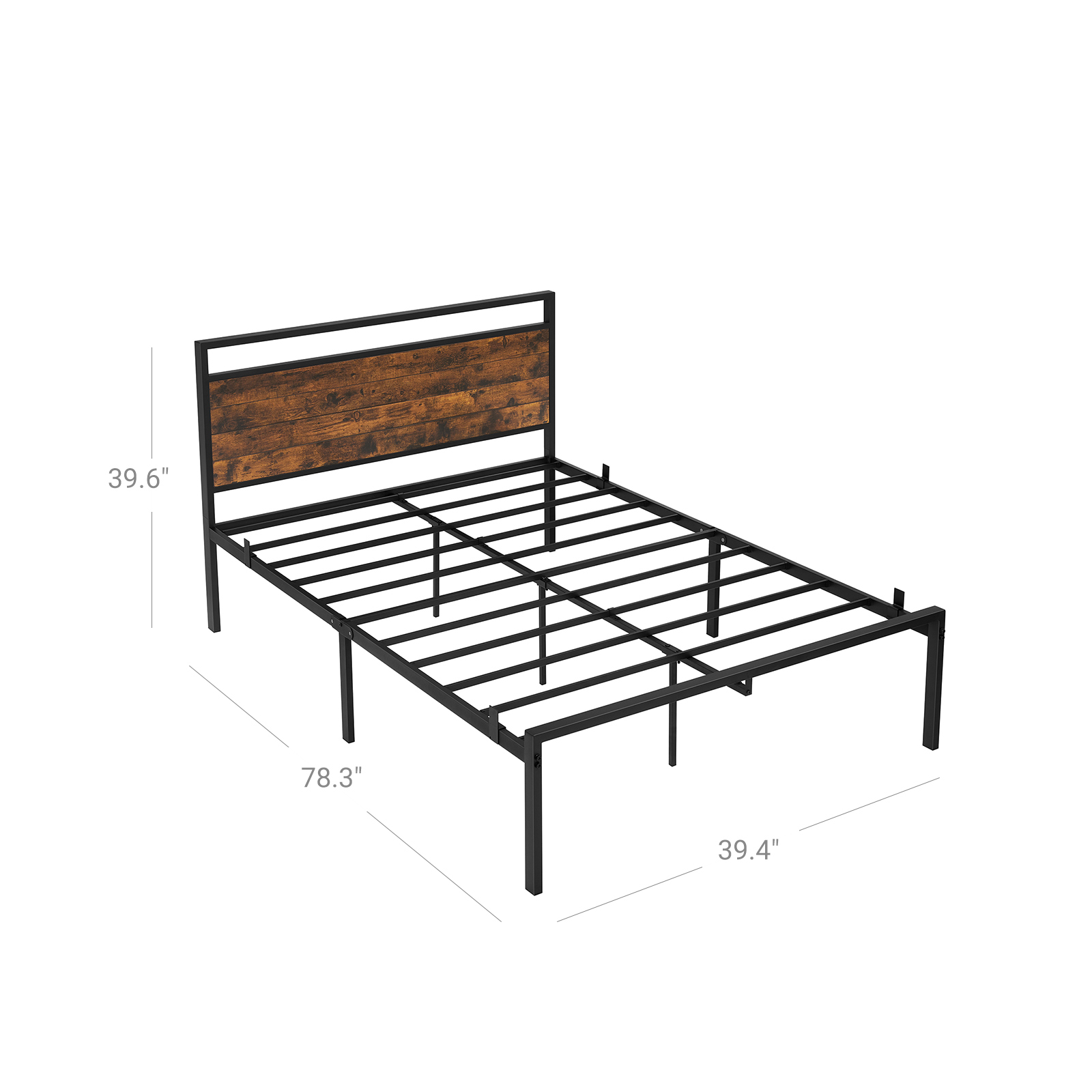 Full Size Metal Bed Frame with Headboard | Home Furniture | VASAGLE by ...