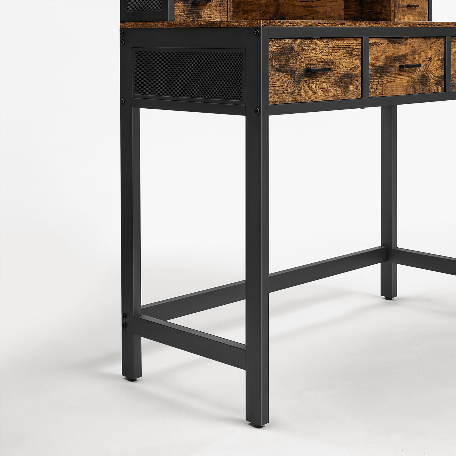 Industrial Makeup Vanity with Oval Mirror Home Furniture VASAGLE by