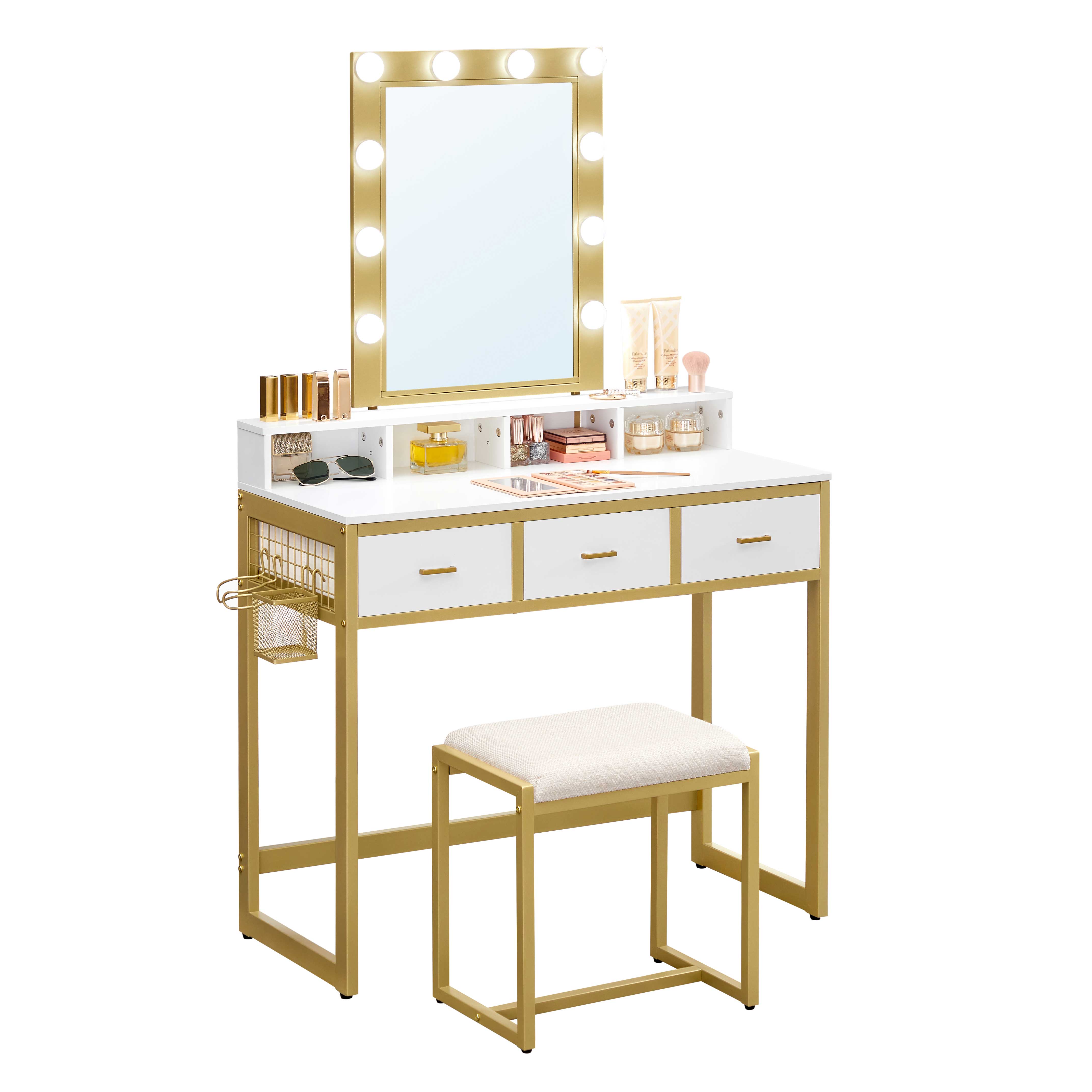 White Makeup Vanity Set with Mirror for Sale Home Furniture VASAGLE