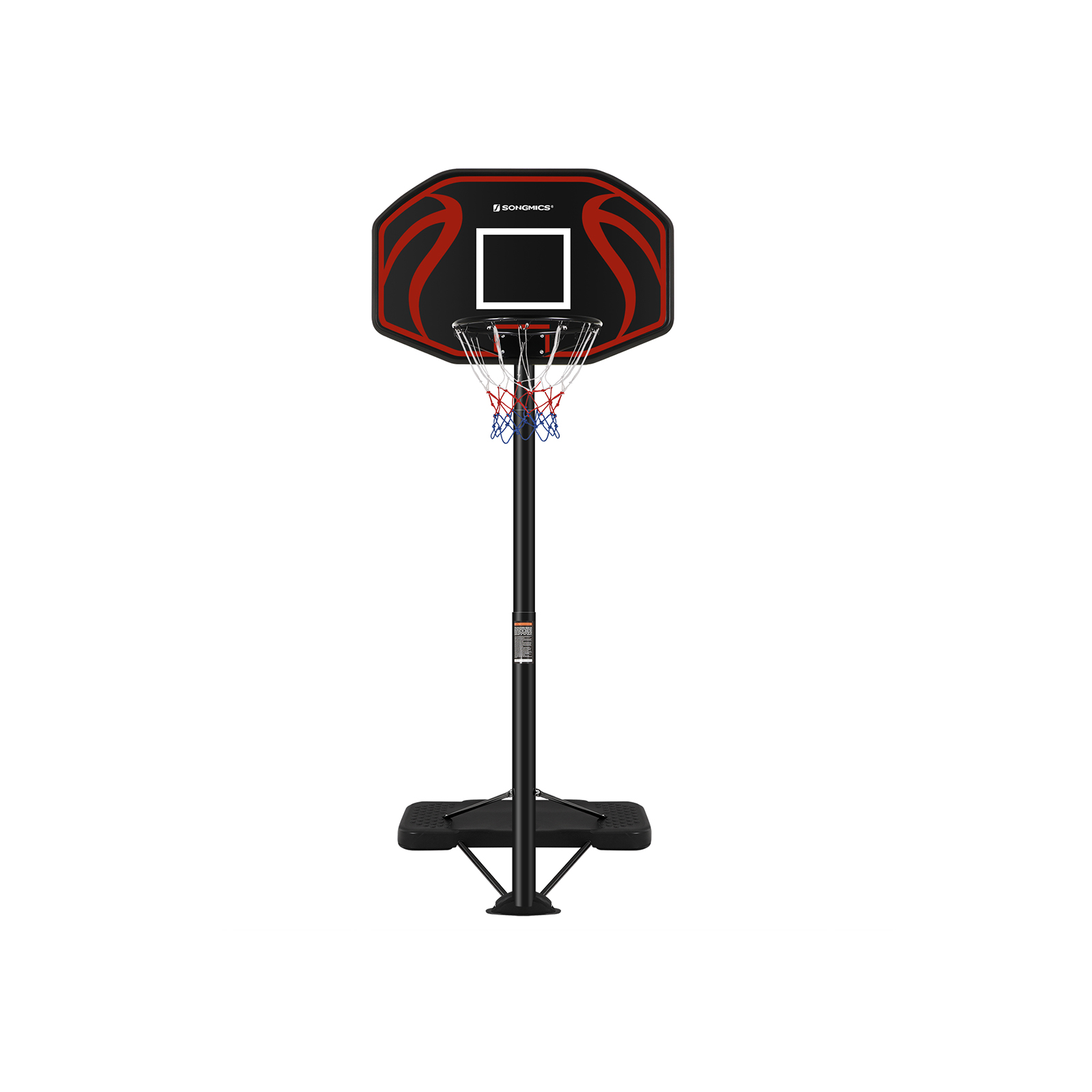 SONGMICS 7.5 ft to 10 ft Portable Basketball Hoop for Teenagers Youth Adults Black USBH302B01 