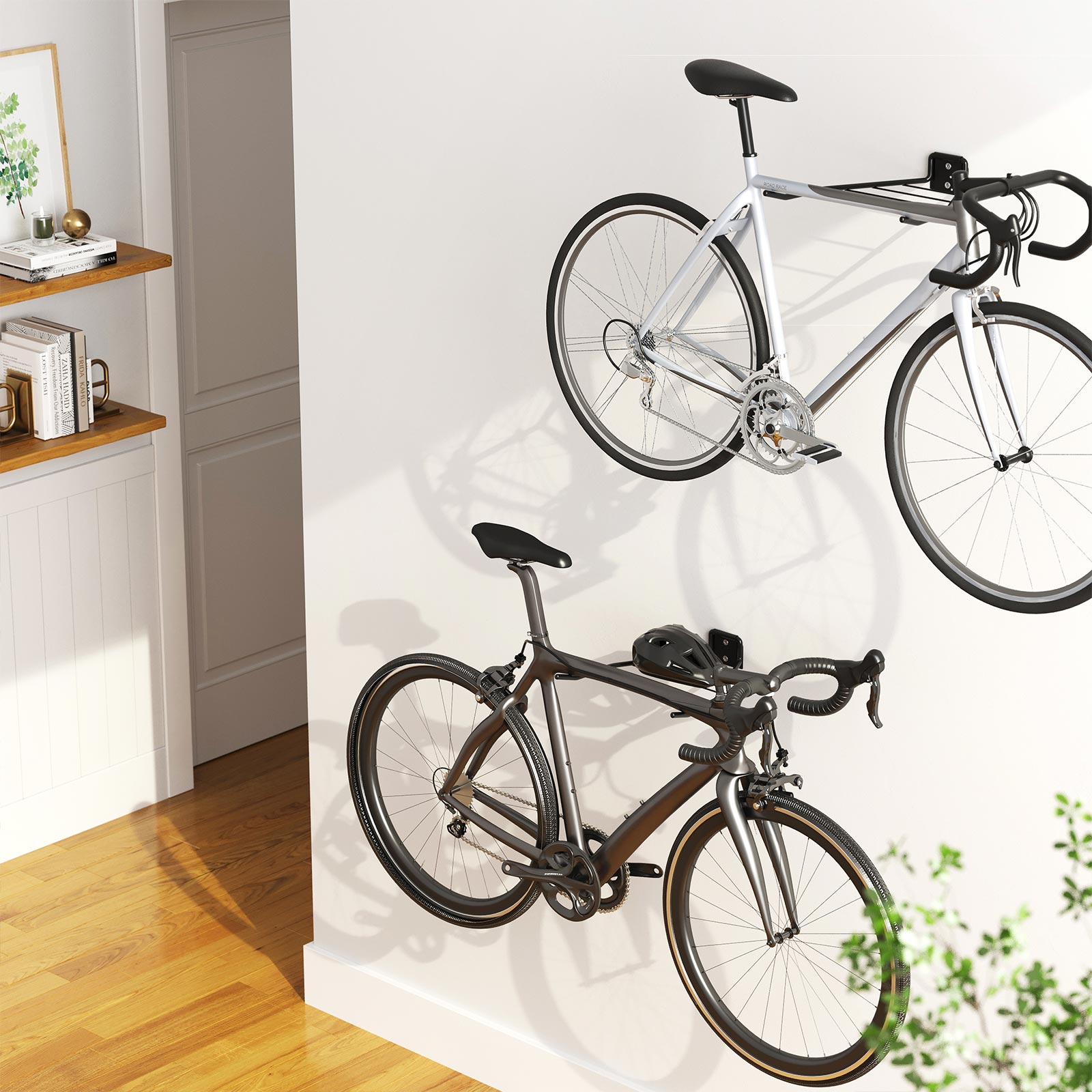 SONGMICS Bike Hanger, Wall Mount Bike Rack for Garage, 2-Set, Black ...