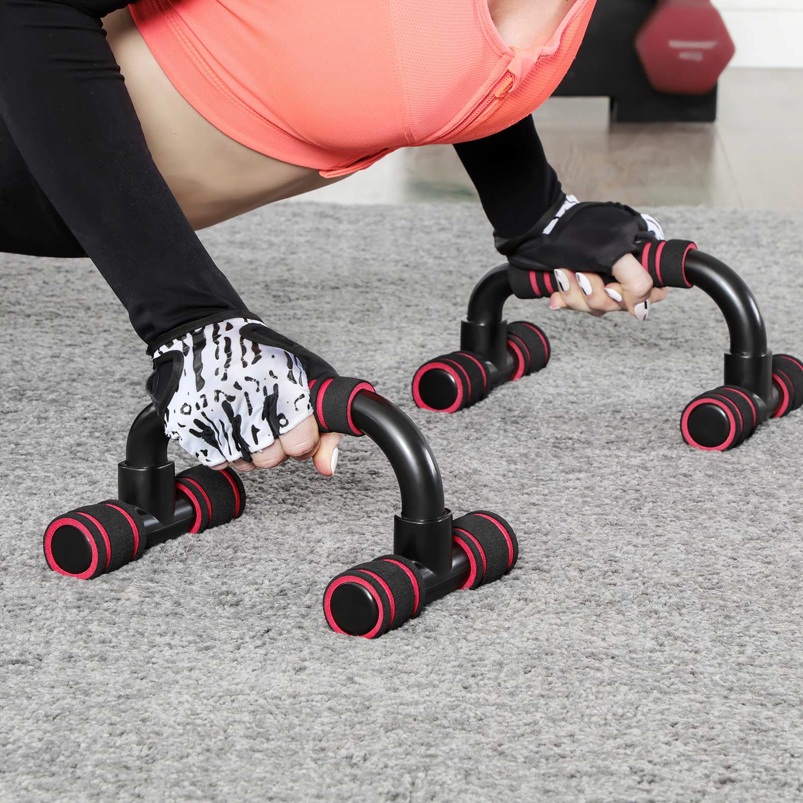 SONGMICS PushUp Stands, PushUp Bars for Home Exercise, Padded and