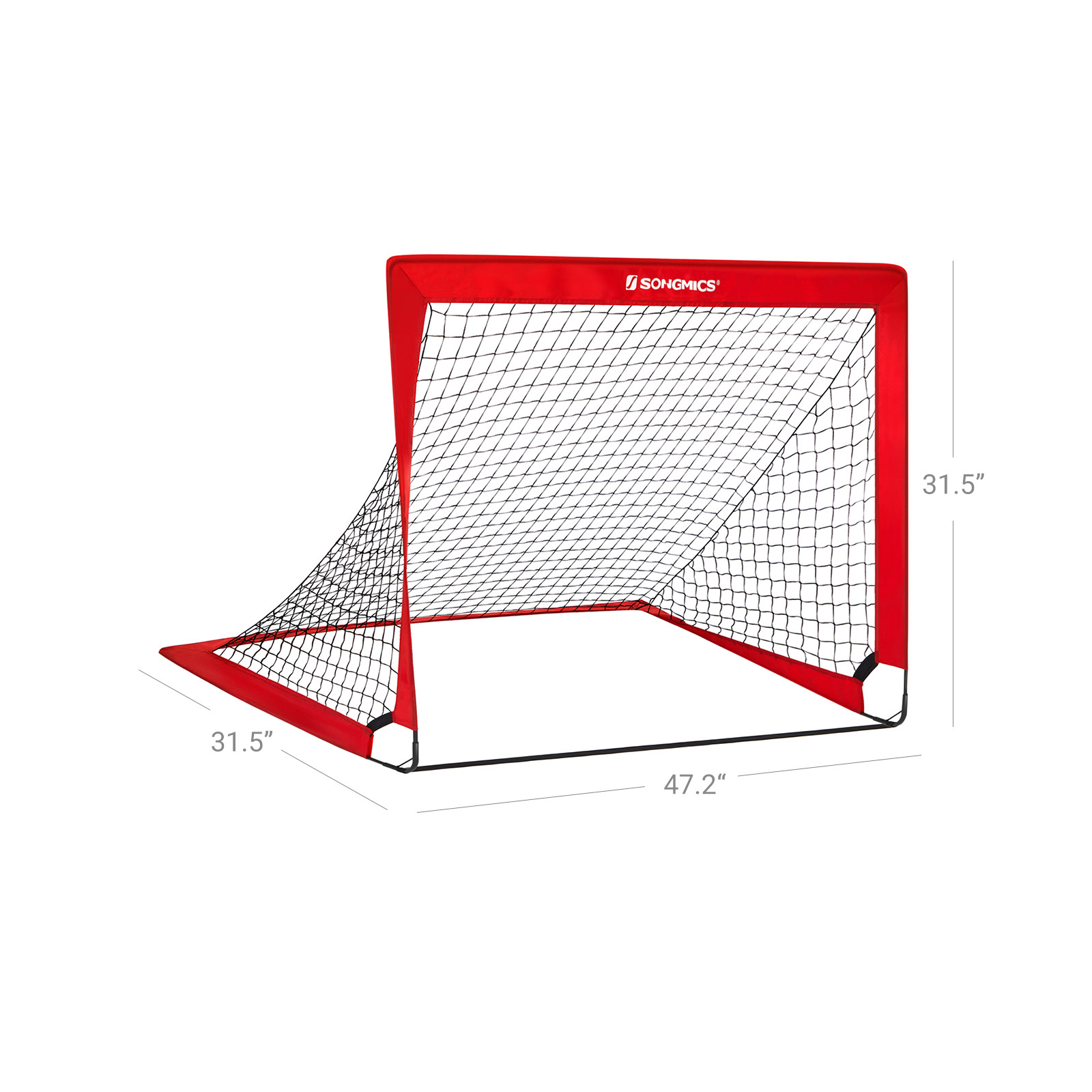 Folding Children's Soccer Goal Set of 2 Red | SONGMICS